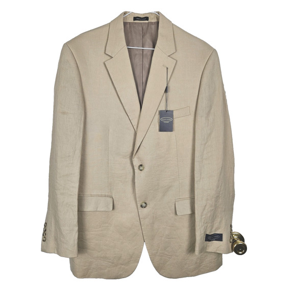 NWT 100% Linen Pronto Uomo Platinum Sport Coat Blazer Men's 44L Beachy Preppy - Picture 1 of 7